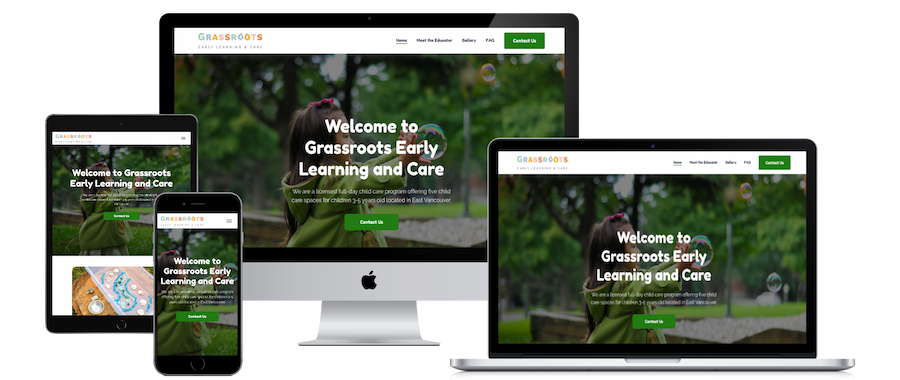 home page of grassroots early leanring and care